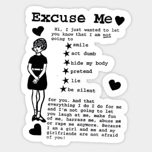 EXCUSE ME RIOT GRRRL Sticker